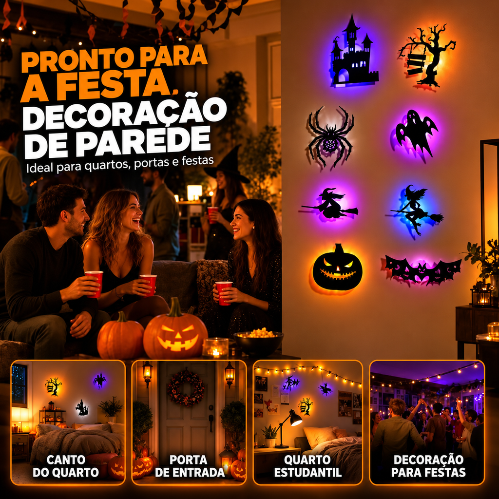 Adesivos Decorativos de Parede Halloween 3D
