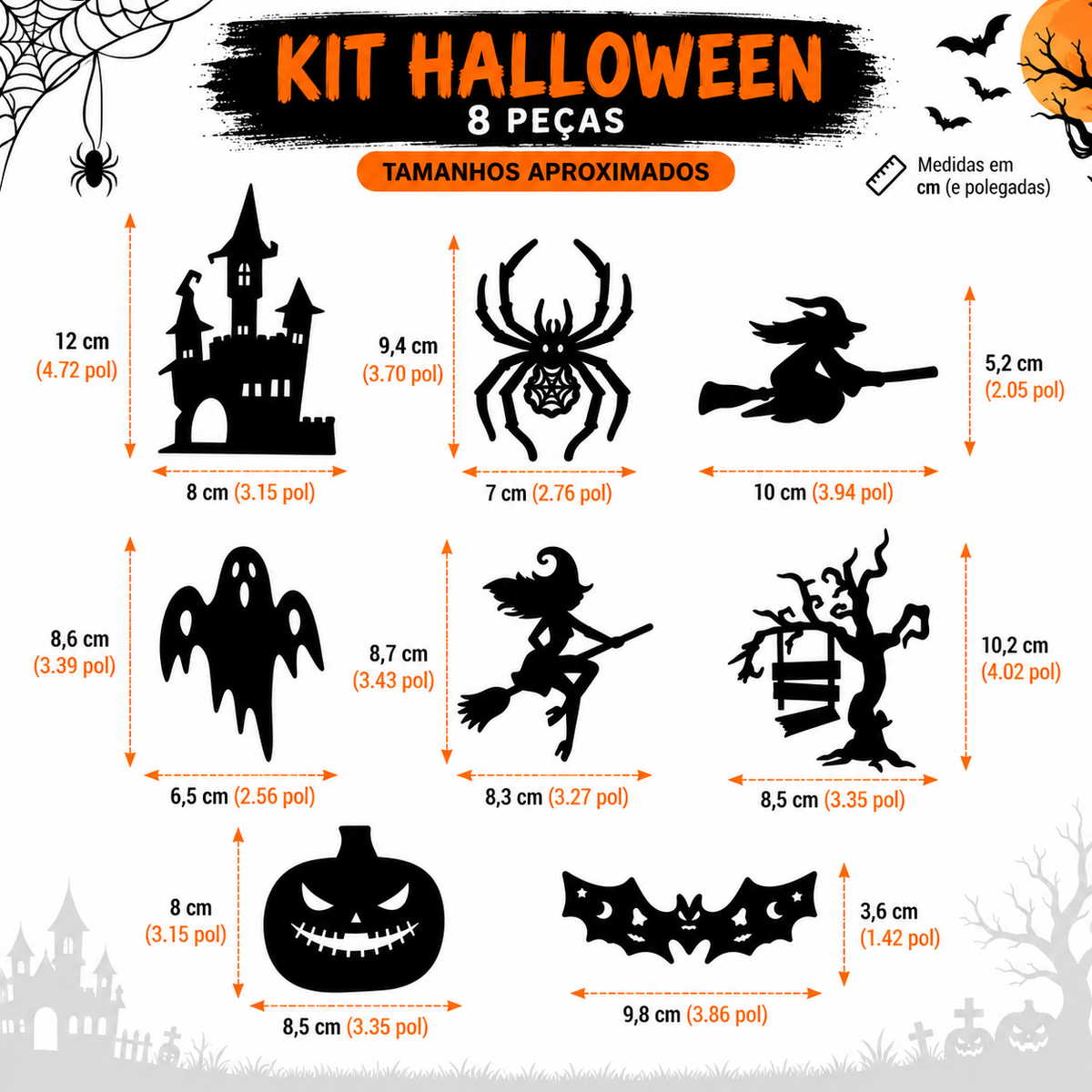 Adesivos Decorativos de Parede Halloween 3D