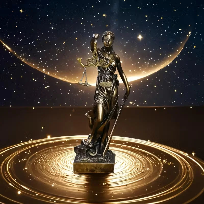 Estátua da Deusa da Justiça — Escultura Decorativa em Resina