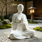 Estátua Zen de Meditação 3D — Escultura Minimalista para Decoração