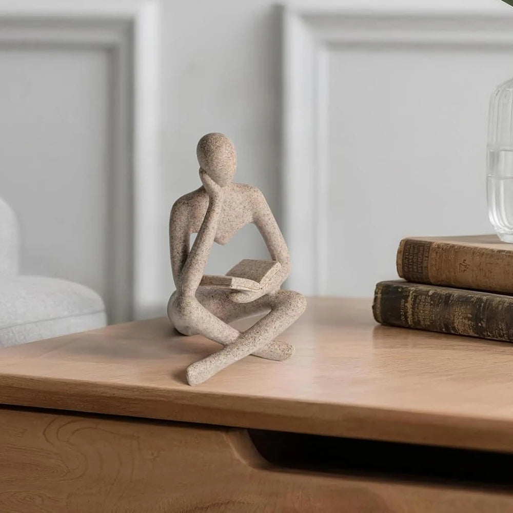 Escultura O Pensador — Estátua Decorativa Moderna em Resina