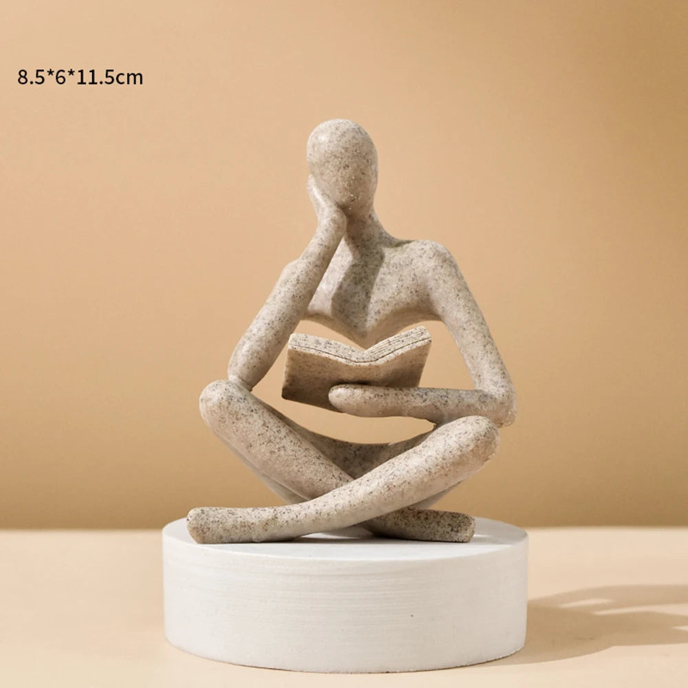 Escultura O Pensador — Estátua Decorativa Moderna em Resina