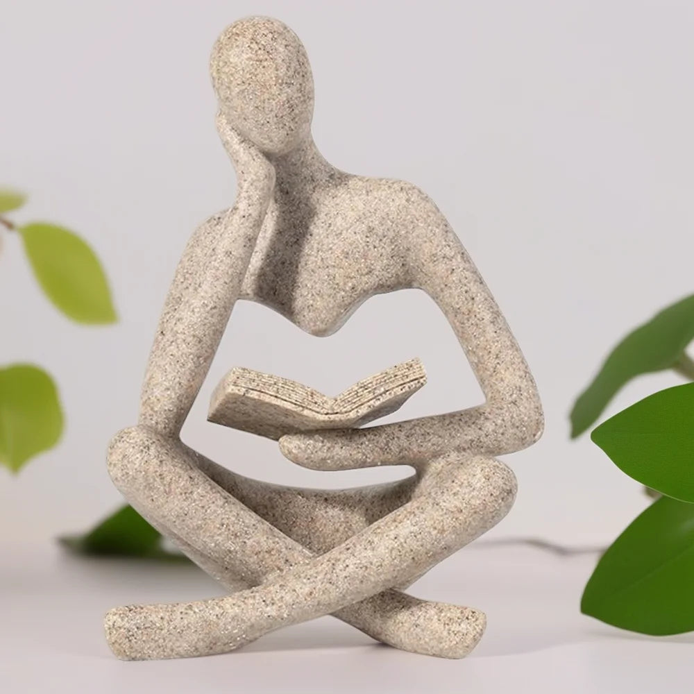 Escultura O Pensador — Estátua Decorativa Moderna em Resina
