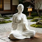 Estátua Zen de Meditação 3D — Escultura Minimalista para Decoração