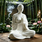 Estátua Zen de Meditação 3D — Escultura Minimalista para Decoração