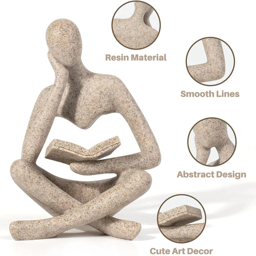 Escultura O Pensador — Estátua Decorativa Moderna em Resina