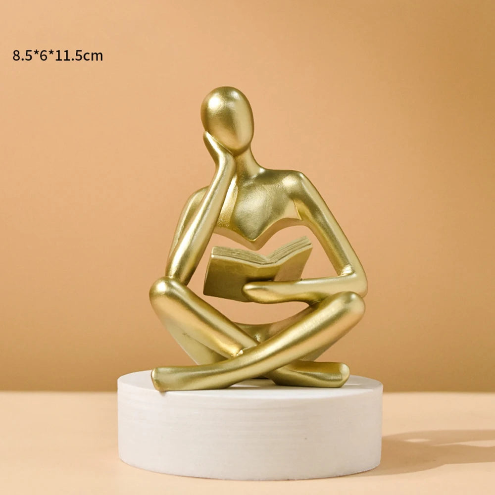 Escultura O Pensador — Estátua Decorativa Moderna em Resina