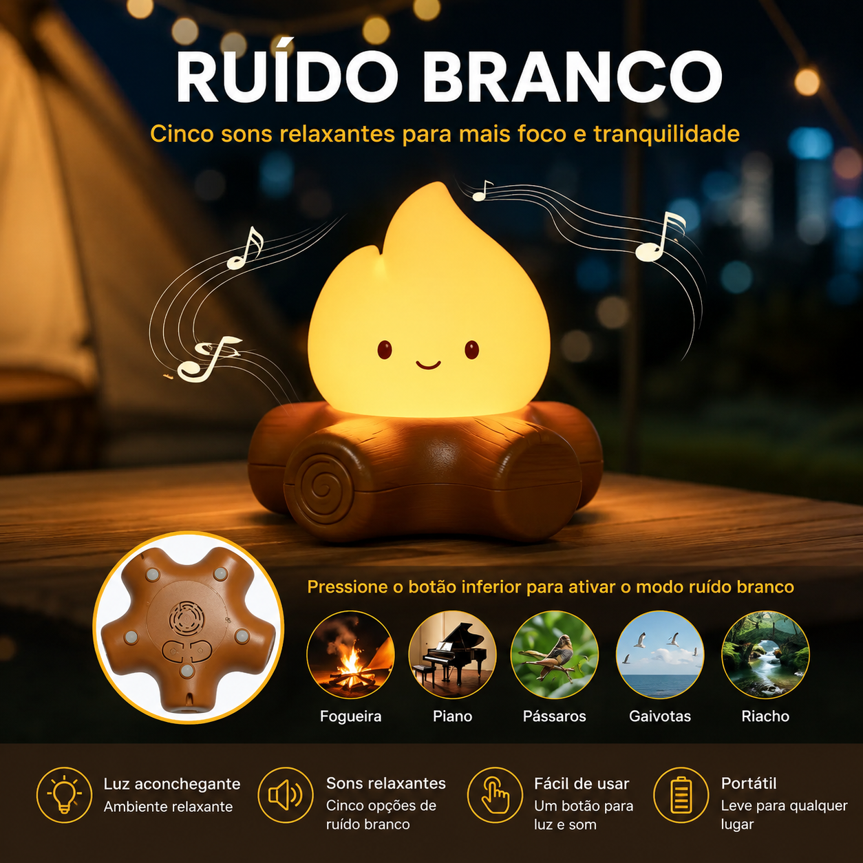 Luminária Fogueira LED