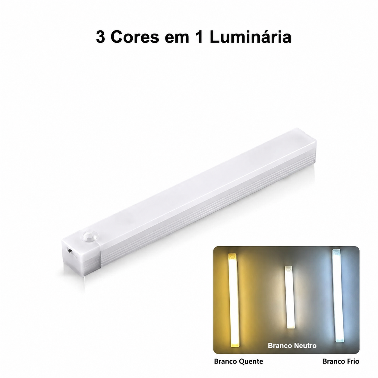 Luminária LED Sem Fio com Sensor de Movimento