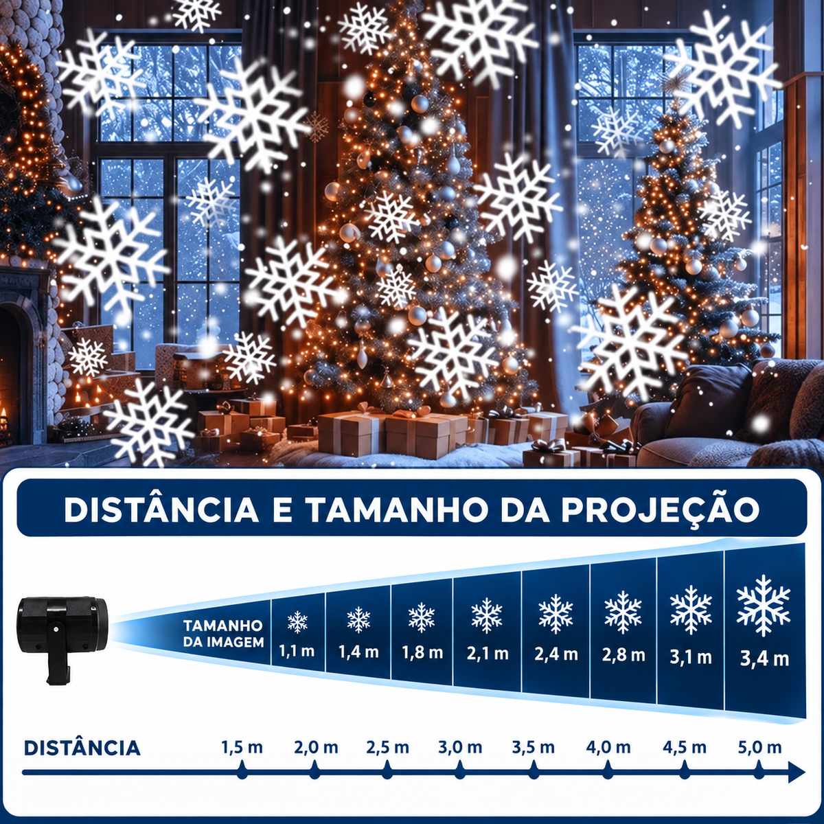 Projetor Floco de Neve led