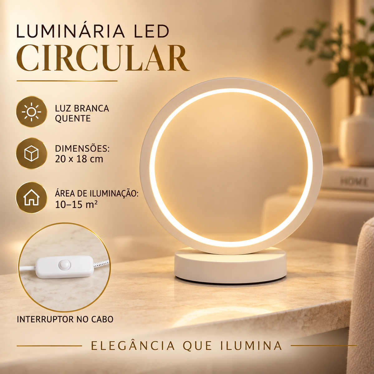 Luminária de Mesa LED Arte
