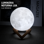 Luminária Lua LED com Efeito Estrelado, Alimentada por Bateria, com Suporte – Luz Noturna Decorativa para Quarto e Presente