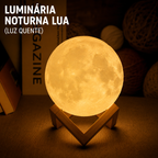 Luminária Lua LED com Efeito Estrelado, Alimentada por Bateria, com Suporte – Luz Noturna Decorativa para Quarto e Presente