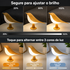 Luminária LED Pássaro Touch Recarregável USB 3 Níveis de Brilho Sem Fio Decorativa