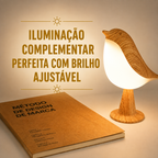 Luminária LED Pássaro Touch Recarregável USB 3 Níveis de Brilho Sem Fio Decorativa