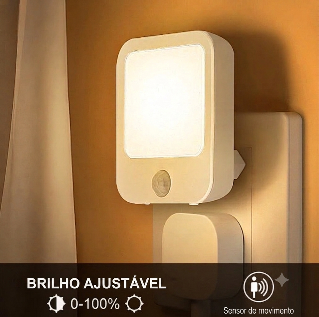 Luminária Noturna LED de Tomada com Sensor de Movimento Bivolt