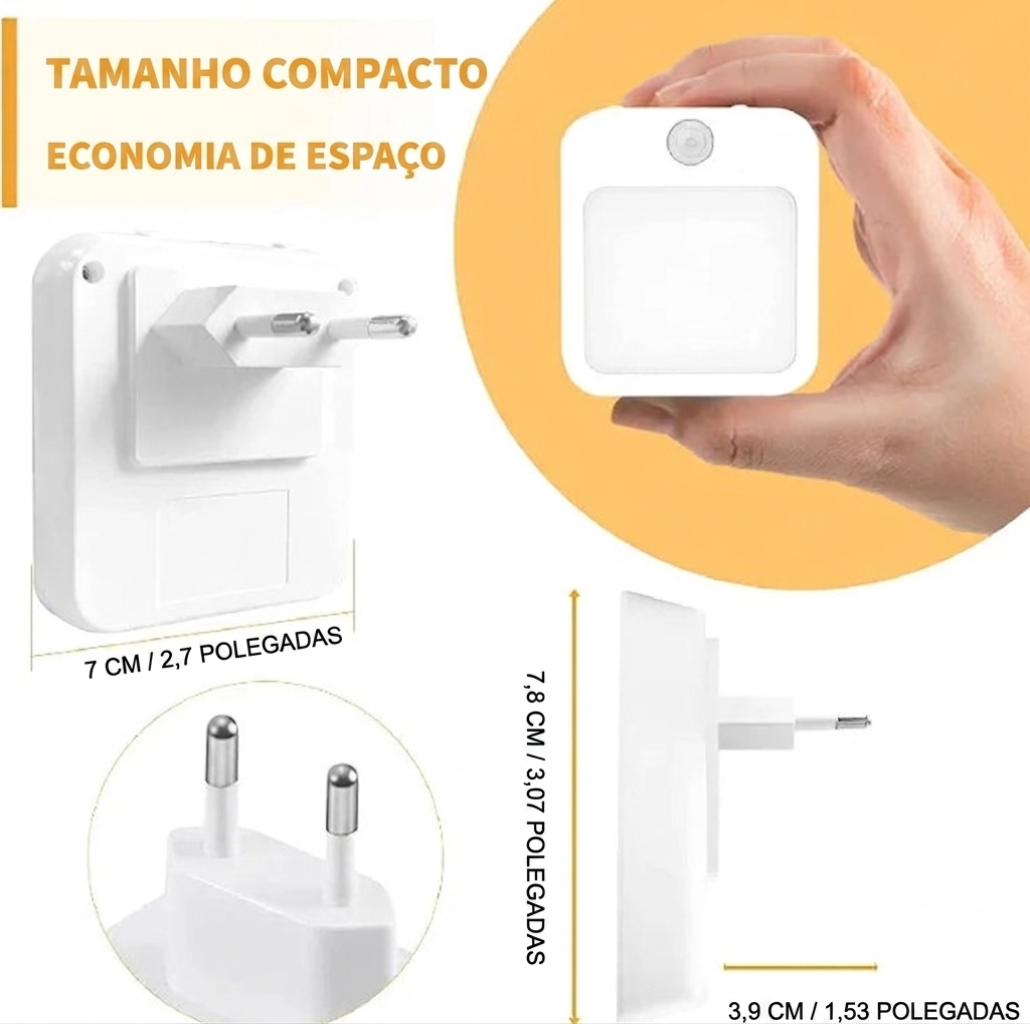 Luminária Noturna LED de Tomada com Sensor de Movimento Bivolt